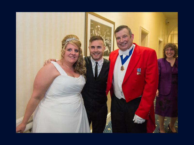 Peter Tautz Toastmaster with Gary Barlow at wedding reception